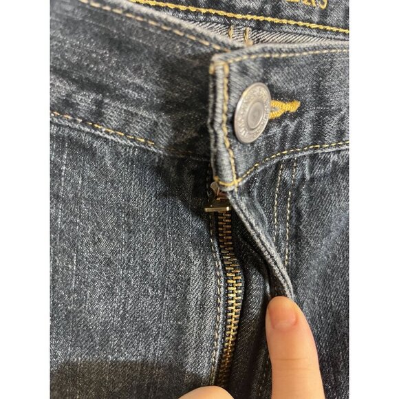 American Eagle Jean Men 36 Blue Dark Wash Loose Preppy Straight Leg Western Y2K - Picture 7 of 13